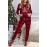 Christmas Plaid Leopard Print Pocket Hoodie and Slim-fit Pants Set